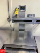 Weigh-Tronix 200 LB Capacity S/S Digital Scale, Model: BS-24X24-A, S/N 12531, with Table Rigging