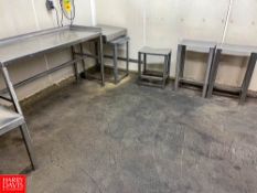 Assorted S/S Tables (8) and Foreman's Desk Rigging fee: $300