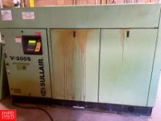 Sullair 150 HP Screw Air Compressor, Model: V-200S Rigging fee: $2500