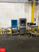 (3) 10“ x 22“ S/S Working Stations, (1) Standup Portable Computer Station, (1) S/S Standup