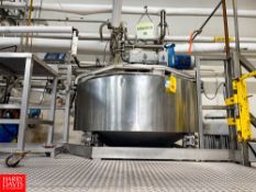 Breddo/Mueller 200 Gallon Jacketed S/S Likwifier, Cone-Bottom, Mounted on Load Cells, with Mettler