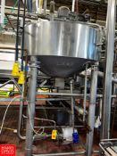 Breddo/Mueller 200 Gallon Jacketed S/S Likwifier, Cone-Bottom, with Offset Motor Mounted on Load