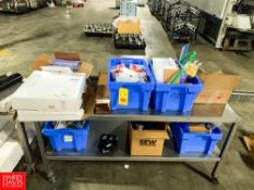 Assorted Chain, Tubing, Switches, Disposable Aprous, Electrical Parts and Portable S/S Table Rigging