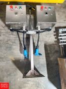 (2) Control Panels Mounted on S/S Stand Rigging fee: $200