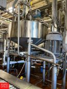 Breddo/Mueller 200 Gallon Jacketed S/S Likwifier, Cone-Bottom, with Offset Motor Mounted on Load