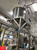 Walker 550 Gallon Hinged Lid S/S Tank, Cone-Bottom, Single Shell, with Dual Spray Balls and S/S