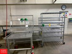 3' x 2' S/S Portable Table, 6' x 2.5' S/S Portable Table, 3 Portable Racks Rigging fee: $250