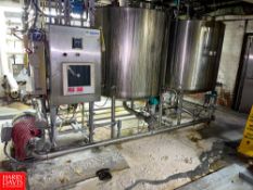 Sani-Matic 2 Tank S/S Skid Mounted CIP System, with Tri-Clover Air Valves Pump Rigging fee: $2500