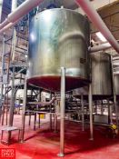 Waukesha Cherry-Burrell 1849 Gallon Single-Shell Dome-Top Cone-Bottom S/S Tank with Sensor Outsid