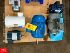 (5) Motors Including: US Motors .75 HP 1725 RPM Washdown Marathon .33 HP 1140 RPM Weg 5 HP 3500