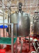 Walker 500 Gallon Single-Shell Dome-Top Cone-Bottom S/S Tank S/N: 4389 with Vertical Agitation Ou