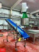 Comat Mozzarella Cheese Rotary Dicer on Transfer Conveyor