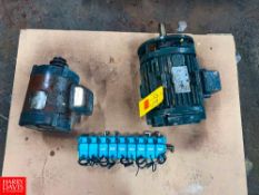 GE 10 HP 3520 RPM Motor Gould 5 HP 1750 RPM Motor and Air Solenoid
