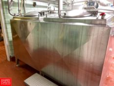 2 Compartment x 300 Gallon S/S Flavor Tank, with Vertical Agitators - Rigging Fee: $350