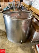 Creamery Package 100 Gallon S/S Hinged Lid Tank, S/N: 10458 - Rigging Fee: $75