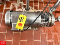 Tri-Clover Centrifugal Pump, with 5 HP Baldor 3,480 RPM S/S Clad Motor and 2