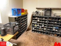 Assorted Gaskets, Air Cylinders, Bearings, Wire and Hardware, with Bins - Rigging Fee: $500