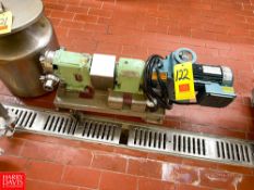 Waukesha Cherry-Burrell Positive Displacement Pump Size 015 Mounted on S/S Cart - Rigging Fee: $25