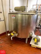 400 Gallon S/S Hinged Lid Blend Tank, with Agitator, Baffle and Spray Ball - Rigging Fee: $350