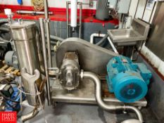 Drop System, with Waukesha Positive Displacement Pump, Model: 220, S/N 82973 SS, Brook Crompton 20/