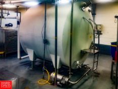 Cherry-Burrell 2,000 Gallon Horizontal Refrigerated Tank, with Vertical Agitation, S/S Spray Ball,