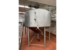 Crepaco1,500 Gallon APV Scrape Surface Cone Bottom Jacketed Processor, Bridge Type Top Mounted