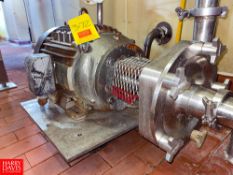 Fristam Centrifugal Pump with Baldor 20 HP Motor and 2.5