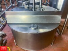 200 Gallon S/S Hinged Lid Balance Tank, (5) Alfa Laval Air Valves, (2) 3-Way Plug Valves and RTD