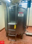 1,000 Gallon Dome-Top Jacketed S/S Tank, S/N 5231-1 with Sensor and Valve - Rigging Fee: $750
