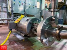 Fristam Centrifugal Pump, Model: FPX3532, with Baldor 10 HP 3,450 RPM S/S Clad Motor and 2.5