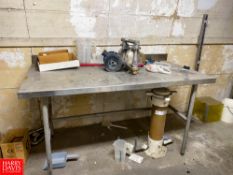 S/S Table Steel Shell PVC Pipe Fitting, and Chemical Containment and Hardware - Rigging Fee: $200