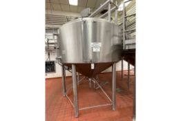 Crepaco1,500 Gallon APV Scrape Surface Cone Bottom Jacketed Processor, Bridge Type Top Mounted