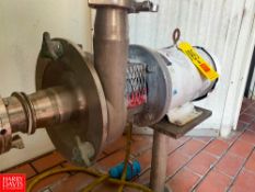Fristam Centrifugal Pump, with Baldor 7.5 HP 3,450 RPM Motor and 2.5