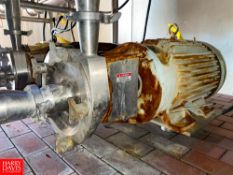 Fristam Centrifugal Pump, Model: FPX1742, with Baldor 25 HP Super-E Motor and 3
