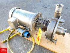 Fristam Centrifugal Pump, Model: FPX-3531, with Baldor 5 HP 3,450 RPM Motor and 2.5