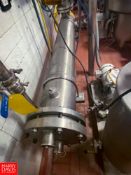 Enerquip S/S 150 PSIG at 375°F Tube/Shell Heat Exchanger with Valves - Rigging Fee: $300