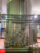 Walker 25,000 Gallon, Jacketed S/S Silo, S/N: VHST-6067-R, with Vertical Agitation, (2) Tri-Clover