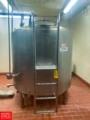 Precision 1,000 Gallon Dome-Top Jacketed S/S Tank, S/N 5231-2 with Sensor and Valve - Rigging