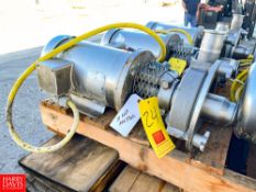 Fristam Centrifugal Pump, Model: FPX-3531, with Baldor 5 HP 3,450 RPM Motor and 2.5