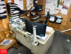 (2) Desks, (2) Printers, (2) Dell CPUs with Monitors, Keyboards, Phones and Chairs - Rigging Fee: $