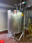 300 Gallon S/S Single Shell Vertical Tank, with Butterfly Valve - Rigging Fee: $700