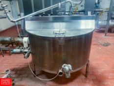 TSI 200 Gallon S/S Tank, with Hinged Lid, S/N 8235-1, with Pressure Sensor and Alfa Laval Air Valve,