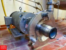 Fristam Centrifugal Pump, with Baldor 15 HP 3,456 RPM Motor and 2.5