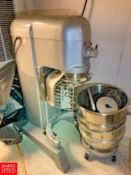 Hobart Planetary Mixer with Bowls and Attachments, Model: H-600T Low Hour, R&D, SN: 31-1162