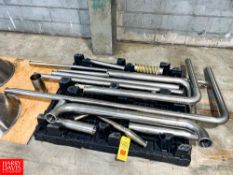 35'/25' Assorted S/S Pipe, Assorted S/S Clamps, S/S Pressure Gauge and (2) S/S Depositor Funnels -