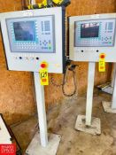 Siemens Multi-Panel HMI's, Model: MP227 10 Key with Switches I/O's Mounted on Pedestal with Scanners