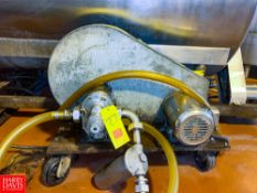 Waukesha Positive Displacement Pump Size 16 with S/S Clad 1 HP Belt Drive Motor, Mounted on Cart -