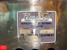 Perma-San 225 Gallon S/S Tank, Model: OVS, S/N 51498 with Lightnin Clamp-On Agitation and Lid -