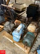 Assorted Motors - Including: Reeves 5 HP 1,725 RPM, Electro Dynamic 1.5 HP 1,740 RPM , Cart