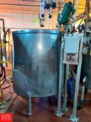 Mueller 500 Gallon S/S Single Shell Tank, S/N F-3148-3 with Split Lid and Lightnin Clamp-On